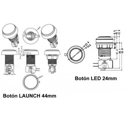 LED Illuminated Pinball Buttons Kit 5V-12V - Arcade Express S.L.